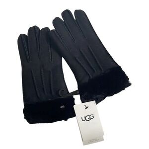 UGG BNWT Black Unisex Gloves with Exposed Sheepskin fully Lined LARGE BRAND NEW